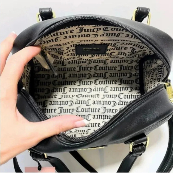 Juicy Couture If The Crown Fits Black Bag & Hang On Tight Tab Card Wallet NWT - Picture 7 of 10